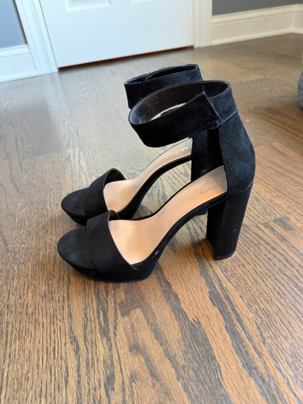 Mix No. 6 Black Suede Ankle-Strap Platform Heels - Picture 4 of 5